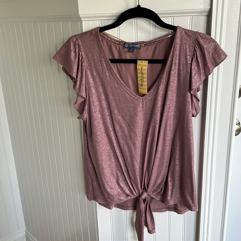Brand new with tags Democracy flutter sleeve top.